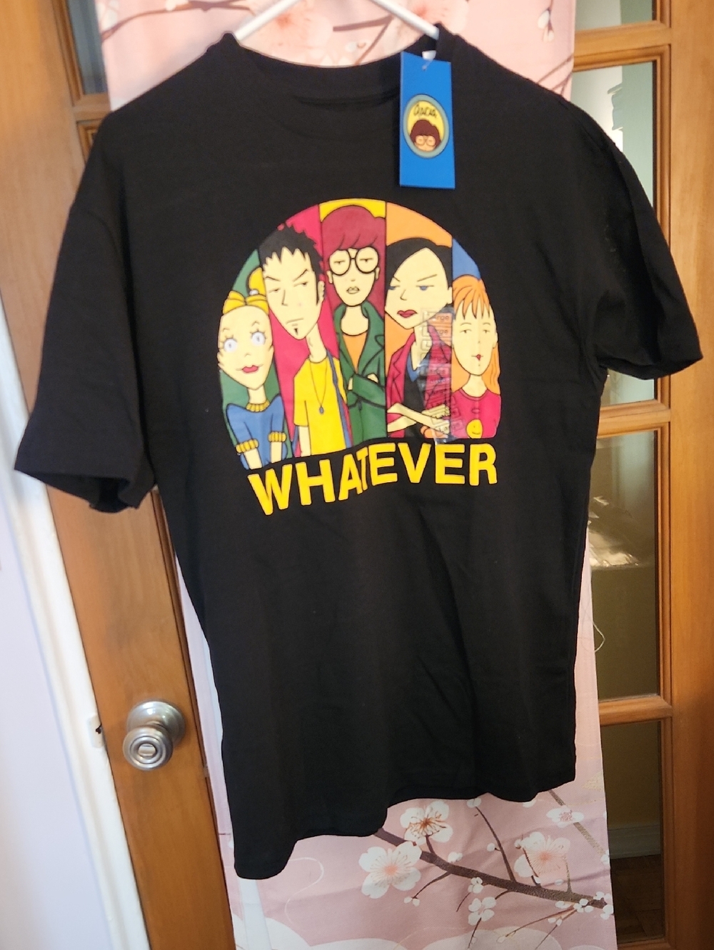 NWT MTV DARIA Black Graphic 'WHATEVER' Character Tee